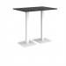 Brescia rectangular poseur table with flat square white bases 1200mm x 800mm - Black BPR1200-WH-BK