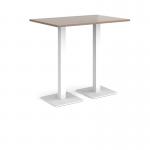 Brescia rectangular poseur table with flat square white bases 1200mm x 800mm - barcelona walnut BPR1200-WH-BW