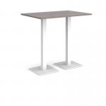 Brescia rectangular poseur table with flat square white bases 1200mm x 800mm - grey oak BPR1200-WH-GO