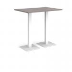 Brescia rectangular poseur table with flat square white bases 1200mm x 800mm - grey oak BPR1200-WH-GO