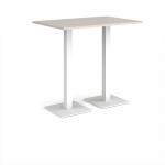 Brescia rectangular poseur table with flat square white bases 1200mm x 800mm - Light Grey BPR1200-WH-LG