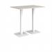 Brescia rectangular poseur table with flat square white bases 1200mm x 800mm - Light Grey BPR1200-WH-LG