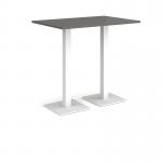 Brescia rectangular poseur table with flat square white bases 1200mm x 800mm - Onyx Grey BPR1200-WH-OG