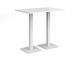 Brescia rectangular poseur table with flat square white bases 1200mm x 800mm - white BPR1200-WH-WH