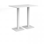 Brescia rectangular poseur table with flat square white bases 1200mm x 800mm - white BPR1200-WH-WH