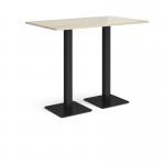 Brescia rectangular poseur table with flat square black bases 1400mm x 800mm - made to order BPR1400-K