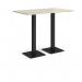 Brescia rectangular poseur table with flat square black bases 1400mm x 800mm - made to order BPR1400-K