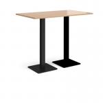 Brescia rectangular poseur table with flat square black bases 1400mm x 800mm - made to order BPR1400-K