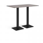 Brescia rectangular poseur table with flat square black bases 1400mm x 800mm - grey oak BPR1400-K-GO