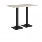 Brescia rectangular poseur table with flat square black bases 1400mm x 800mm - Light Grey BPR1400-K-LG