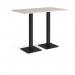 Brescia rectangular poseur table with flat square black bases 1400mm x 800mm - Light Grey BPR1400-K-LG