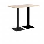 Brescia rectangular poseur table with flat square black bases 1400mm x 800mm - maple BPR1400-K-M