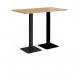 Brescia rectangular poseur table with flat square black bases 1400mm x 800mm - oak BPR1400-K-O