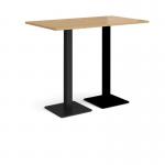 Brescia rectangular poseur table with flat square black bases 1400mm x 800mm - oak BPR1400-K-O