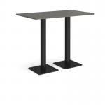 Brescia rectangular poseur table with flat square black bases 1400mm x 800mm - Onyx Grey BPR1400-K-OG