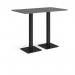 Brescia rectangular poseur table with flat square black bases 1400mm x 800mm - Onyx Grey BPR1400-K-OG