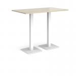 Brescia rectangular poseur table with flat square white bases 1400mm x 800mm - made to order BPR1400-WH