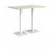 Brescia rectangular poseur table with flat square white bases 1400mm x 800mm - made to order BPR1400-WH
