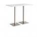 Brescia rectangular poseur table with flat square white bases 1400mm x 800mm - made to order