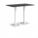 Brescia rectangular poseur table with flat square white bases 1400mm x 800mm - Black BPR1400-WH-BK