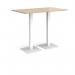 Brescia rectangular poseur table with flat square white bases 1400mm x 800mm - kendal oak BPR1400-WH-KO