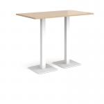 Brescia rectangular poseur table with flat square white bases 1400mm x 800mm - kendal oak BPR1400-WH-KO