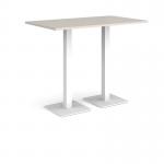 Brescia rectangular poseur table with flat square white bases 1400mm x 800mm - Light Grey BPR1400-WH-LG