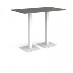 Brescia rectangular poseur table with flat square white bases 1400mm x 800mm - Onyx Grey BPR1400-WH-OG