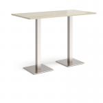 Brescia rectangular poseur table with flat square brushed steel bases 1600mm x 800mm - made to order BPR1600-BS