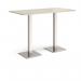 Brescia rectangular poseur table with flat square brushed steel bases 1600mm x 800mm - made to order BPR1600-BS