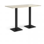 Brescia rectangular poseur table with flat square black bases 1600mm x 800mm - made to order BPR1600-K