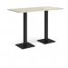 Brescia rectangular poseur table with flat square black bases 1600mm x 800mm - made to order BPR1600-K