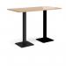 Brescia rectangular poseur table with flat square black bases 1600mm x 800mm - made to order