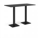 Brescia rectangular poseur table with flat square black bases 1600mm x 800mm - Black BPR1600-K-BK