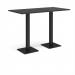 Brescia rectangular poseur table with flat square black bases 1600mm x 800mm - Black BPR1600-K-BK