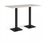 Brescia rectangular poseur table with flat square black bases 1600mm x 800mm - Light Grey BPR1600-K-LG
