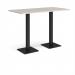 Brescia rectangular poseur table with flat square black bases 1600mm x 800mm - Light Grey BPR1600-K-LG
