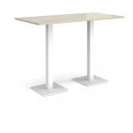 Brescia rectangular poseur table with flat square white bases 1600mm x 800mm - made to order BPR1600-WH