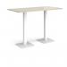 Brescia rectangular poseur table with flat square white bases 1600mm x 800mm - made to order BPR1600-WH