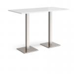 Brescia rectangular poseur table with flat square white bases 1600mm x 800mm - made to order BPR1600-WH
