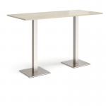 Brescia rectangular poseur table with flat square brushed steel bases 1800mm x 800mm - made to order BPR1800-BS