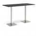 Brescia rectangular poseur table with flat square brushed steel bases 1800mm x 800mm - Black BPR1800-BS-BK