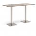 Brescia rectangular poseur table with flat square brushed steel bases 1800mm x 800mm - barcelona walnut BPR1800-BS-BW