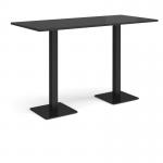 Brescia rectangular poseur table with flat square black bases 1800mm x 800mm - Black BPR1800-K-BK