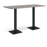 Brescia rectangular poseur table with flat square black bases 1800mm x 800mm - grey oak BPR1800-K-GO
