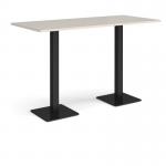 Brescia rectangular poseur table with flat square black bases 1800mm x 800mm - Light Grey BPR1800-K-LG