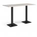 Brescia rectangular poseur table with flat square black bases 1800mm x 800mm - Light Grey BPR1800-K-LG