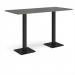 Brescia rectangular poseur table with flat square black bases 1800mm x 800mm - Onyx Grey BPR1800-K-OG