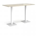 Brescia rectangular poseur table with flat square white bases 1800mm x 800mm - made to order BPR1800-WH