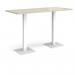 Brescia rectangular poseur table with flat square white bases 1800mm x 800mm - made to order BPR1800-WH